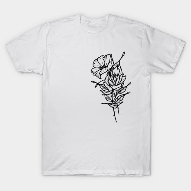 Ornate Floral Tattoo T-Shirt by Scottconnick